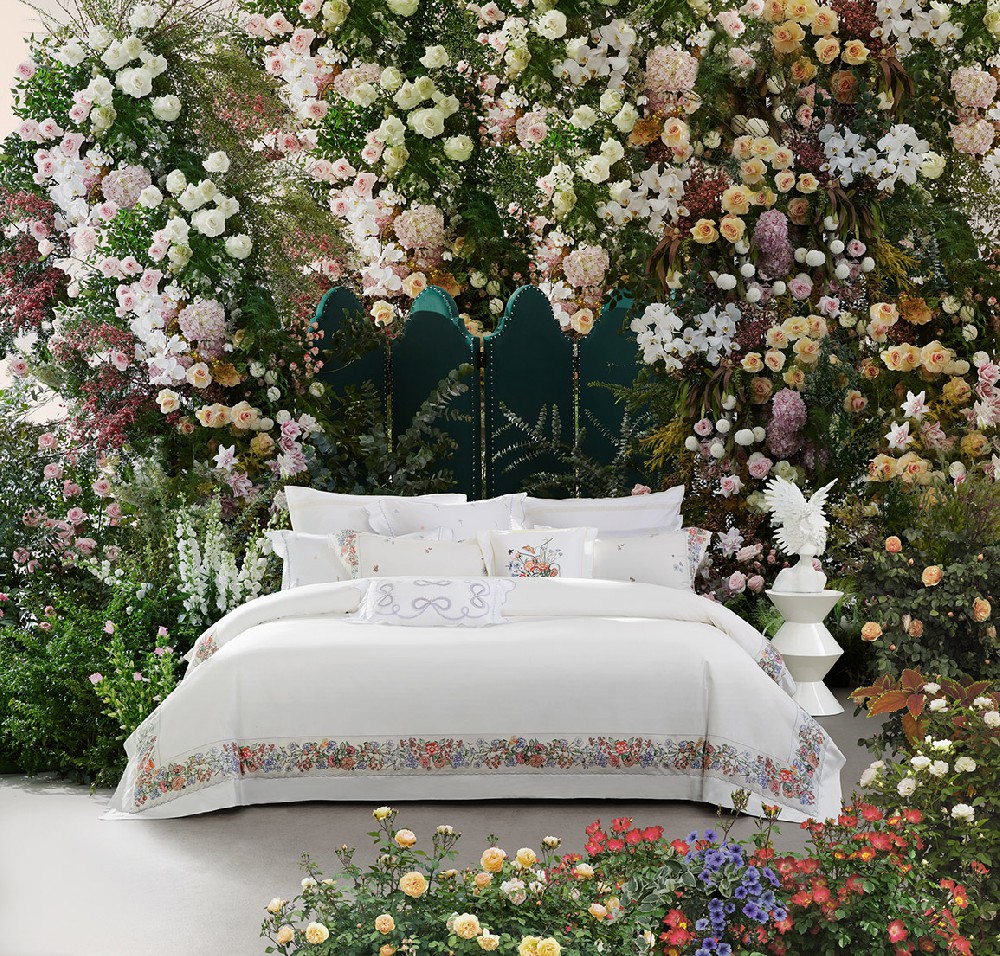 长绒棉印花四件套艾顿花园欣赏